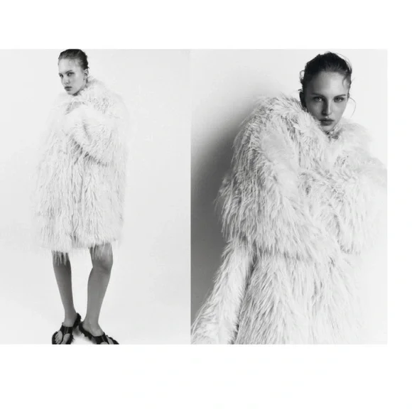 Zara faux fur coat limited edition